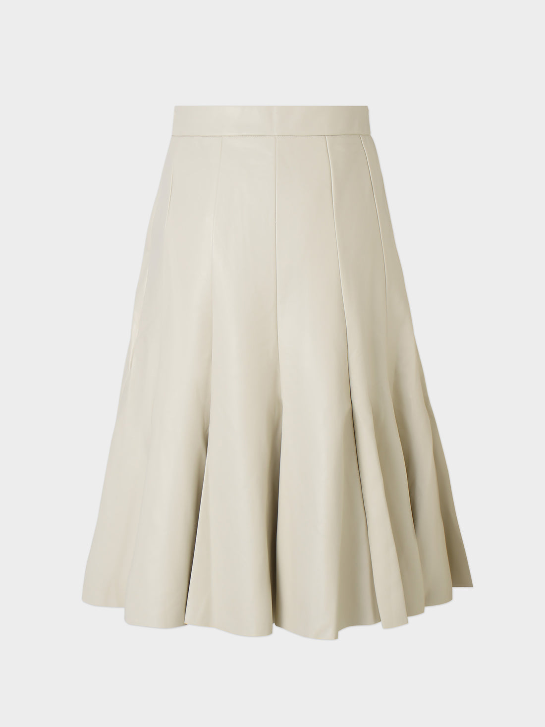 Flare Leather Skirt 27&quot;-Ivory