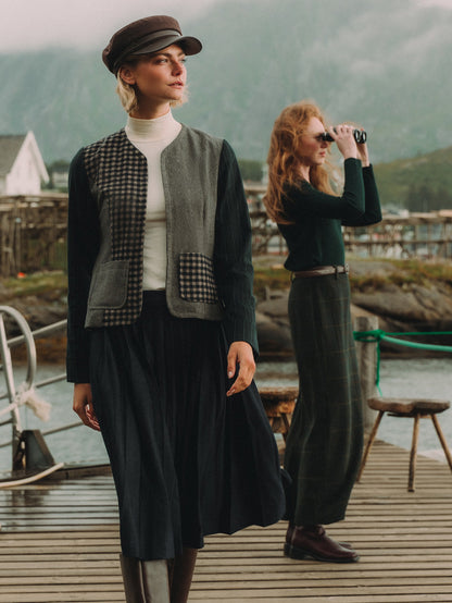 Plaid Boxy Jacket - Blue Plaid
