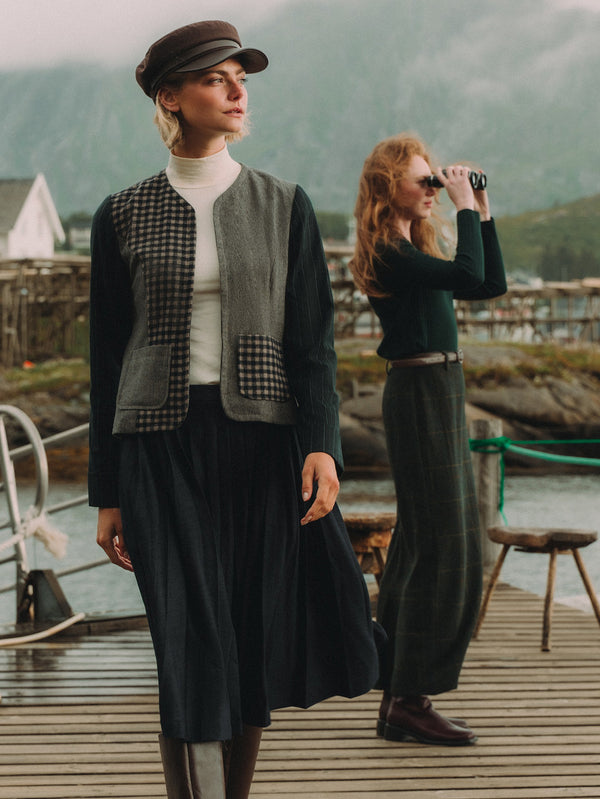 Plaid Boxy Jacket - Blue Plaid