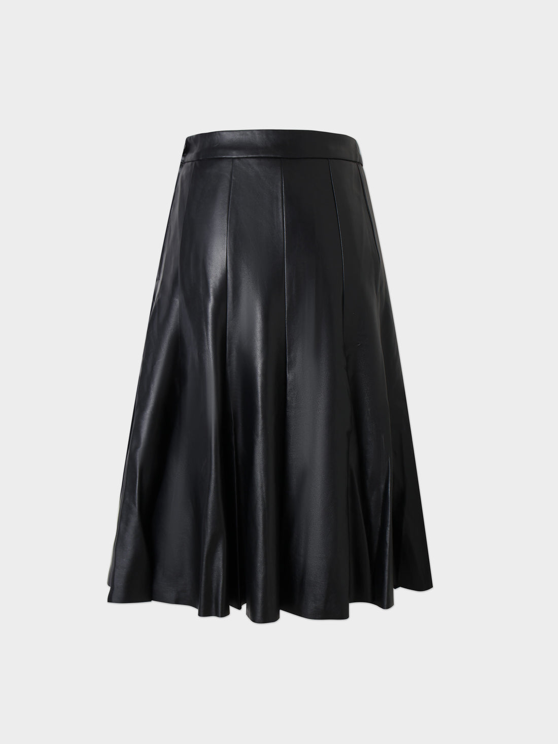 Flare Leather Skirt 25.5&quot;-Black