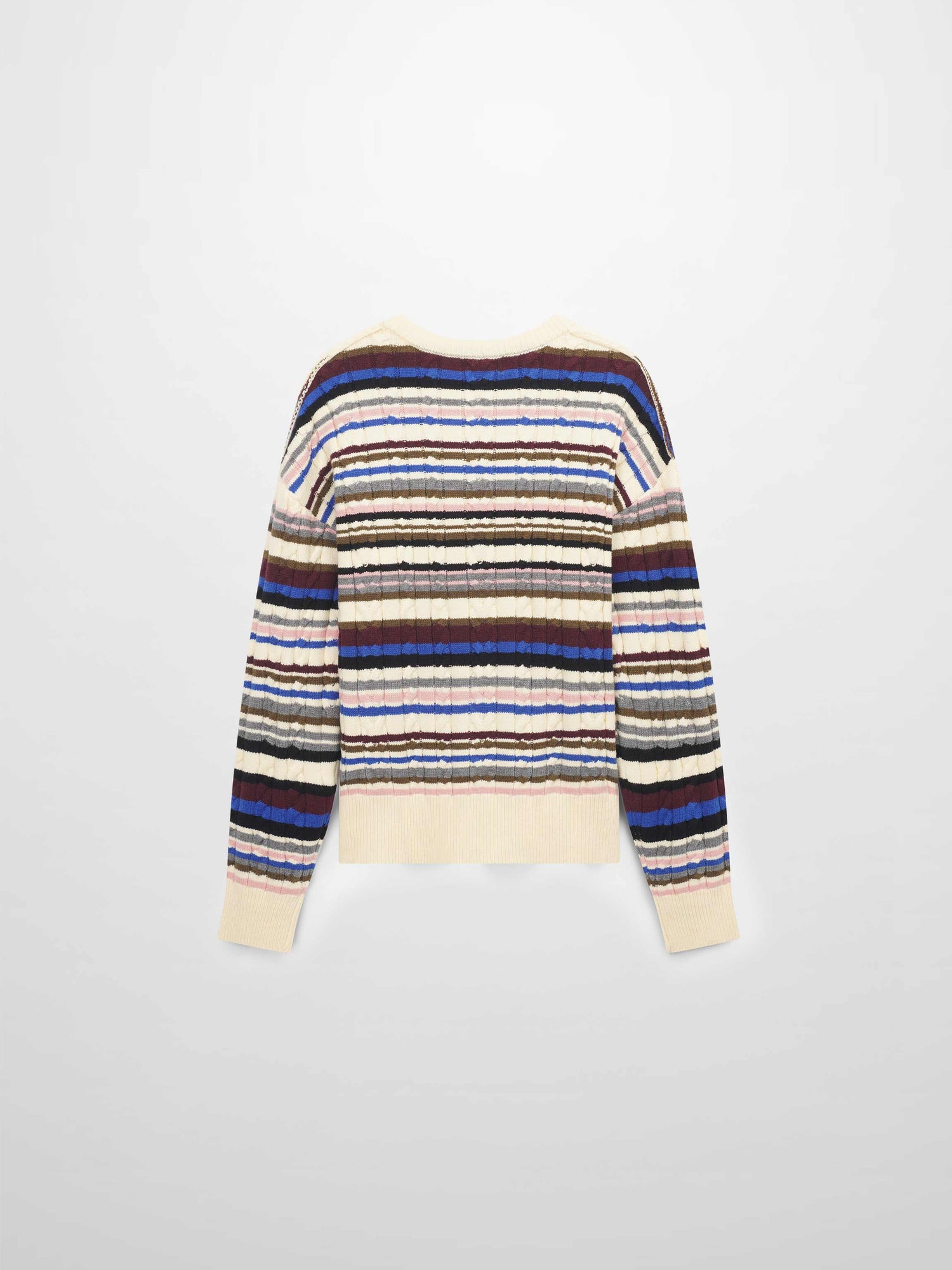 Cable Striped Sweater-Multi