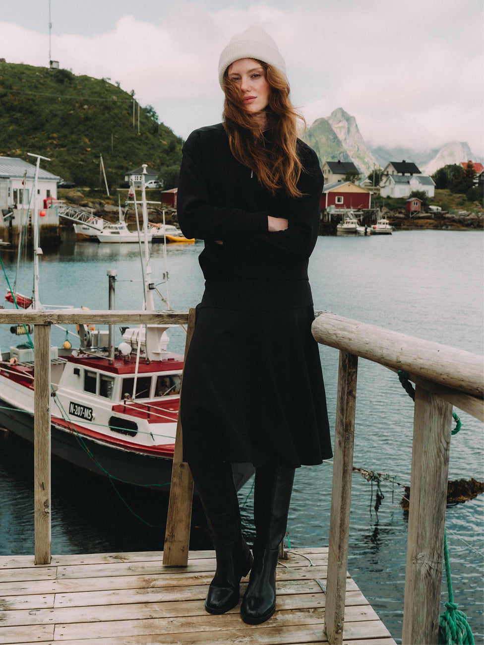 Drop Waist Ponte Skirt - Black 26"