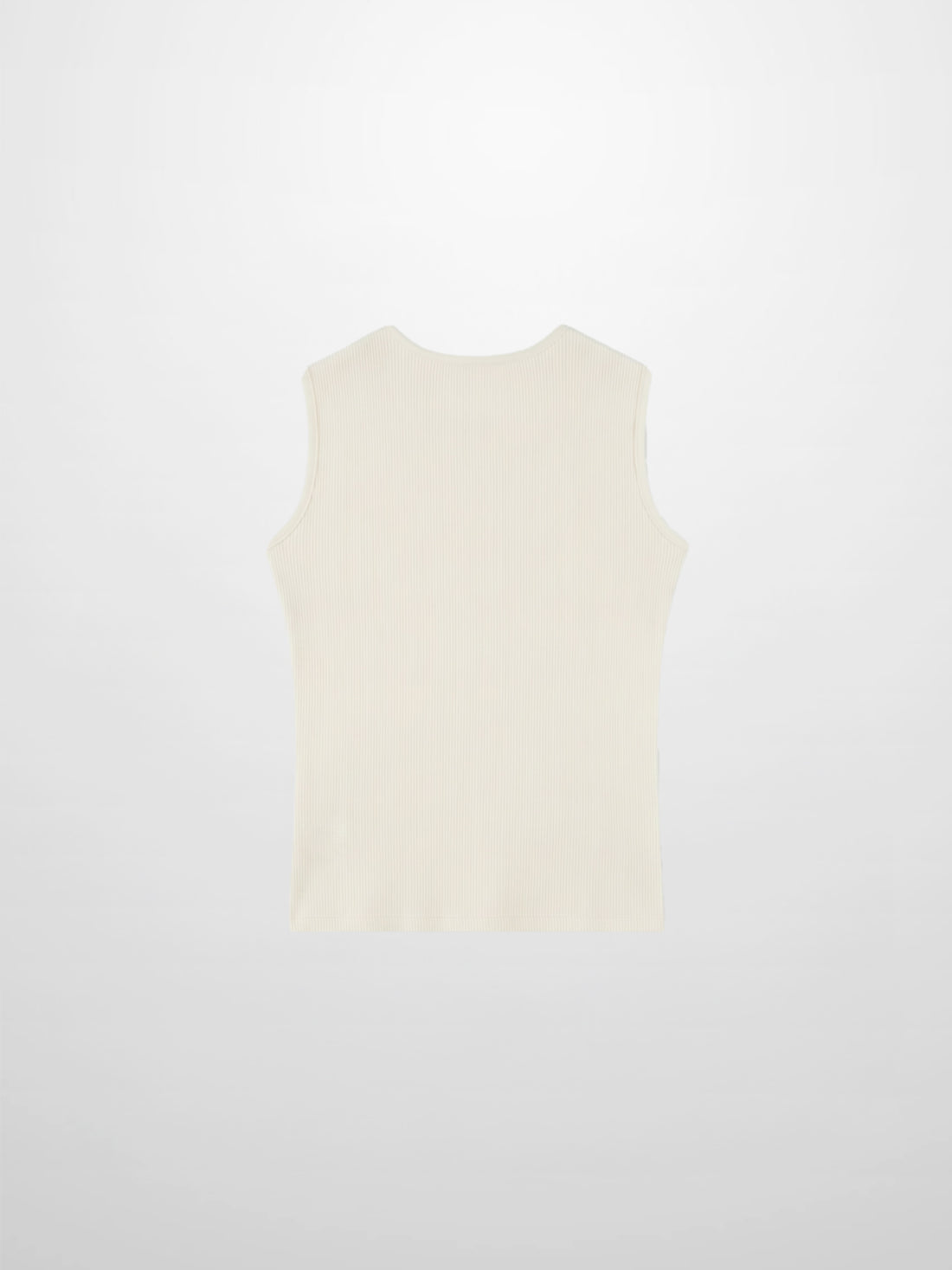 RIBBED CREW SLEEVELESS SHELL-CREAM