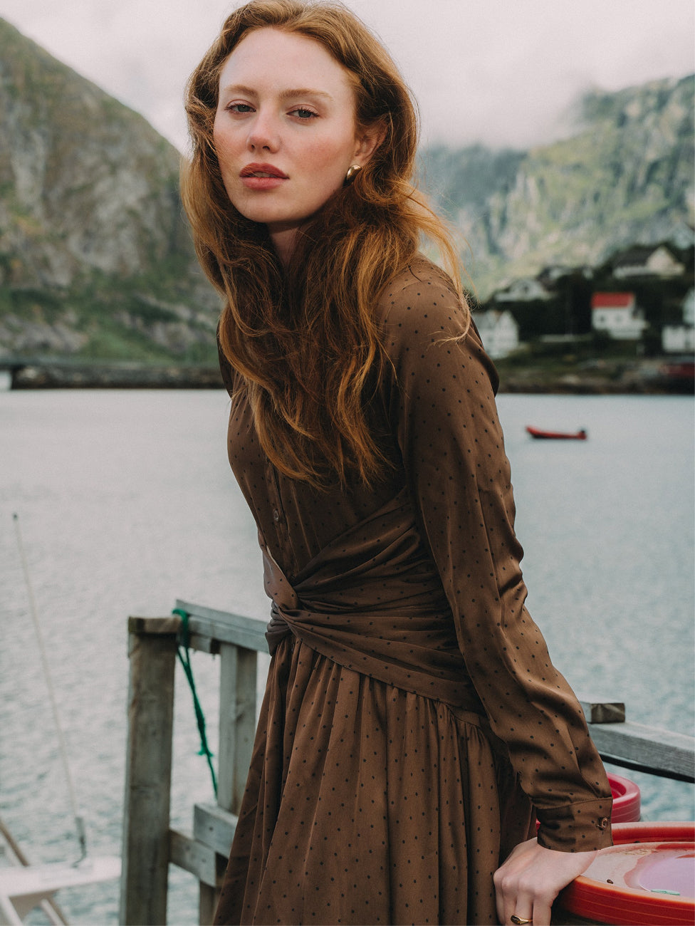 Waist Knot Maxi Shirtdress - Dark Brown