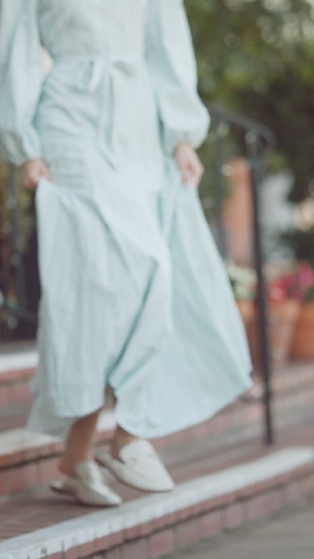 Collared A-Line Shirtdress-Soft Pleat Light Blue