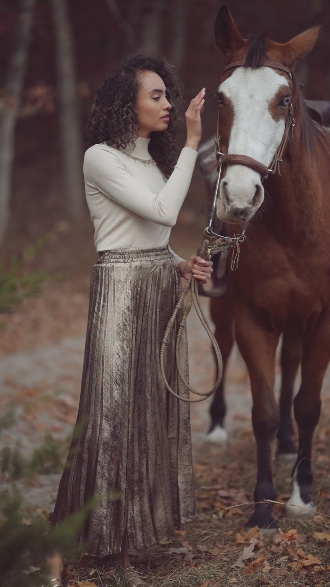 Beaded Turtleneck-Ivory