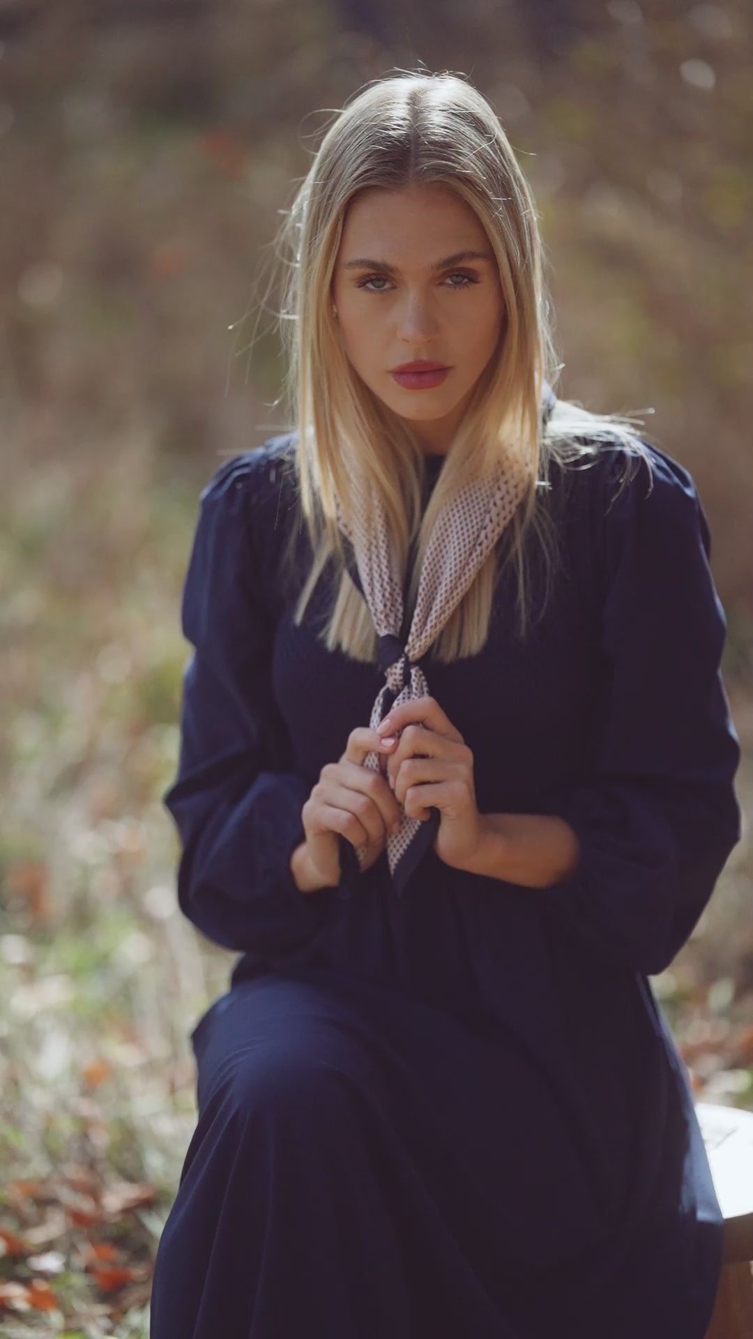 Crochet Top Dress-Navy