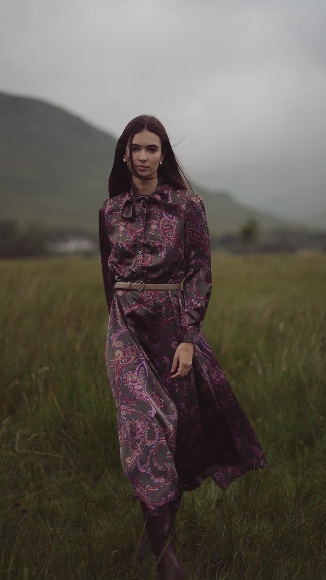 Emma Dress-Olive Paisley