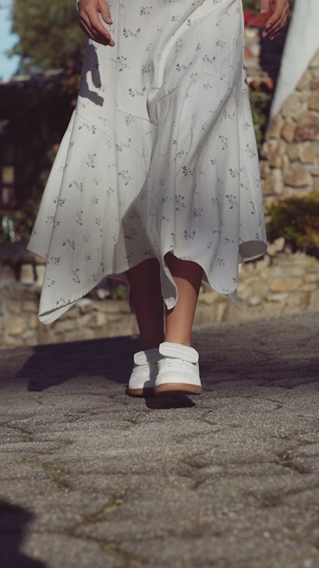 Printed Denim Trumpet Style Skirt-Mini Blue Floral