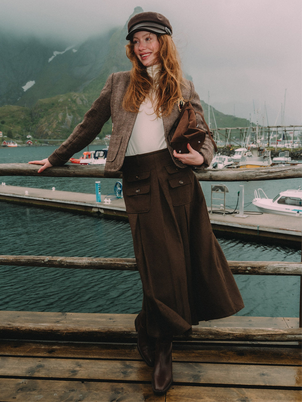 Plaid Boxy Jacket - Brown Plaid