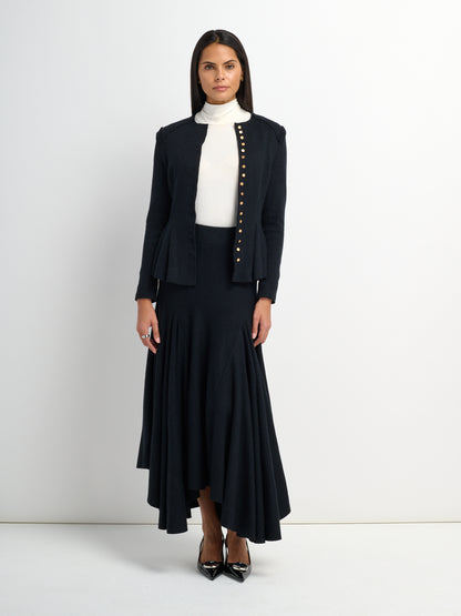 Midi Flare Skirt - Black