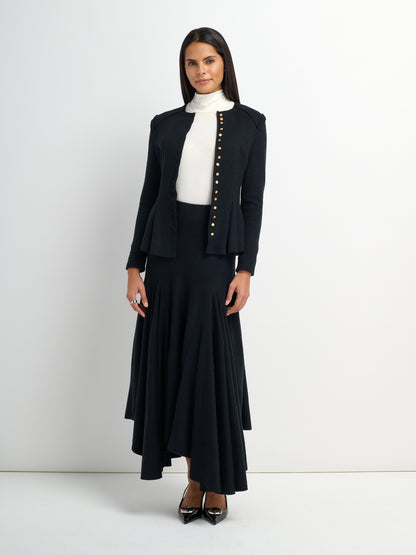 Midi Flare Skirt - Black