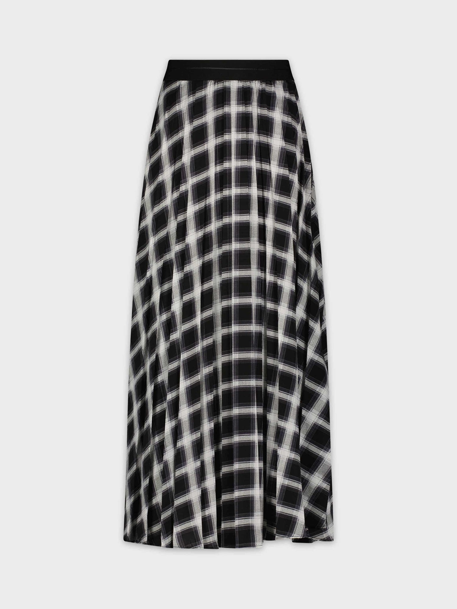 PRINTED PLEATED SKIRT 35&quot;-B/W BOX