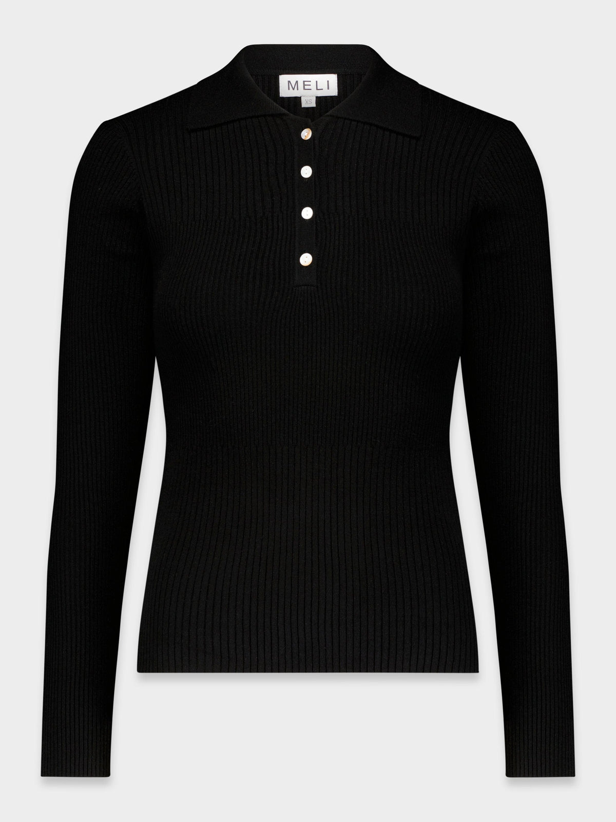HENLEY SWEATER-BLACK