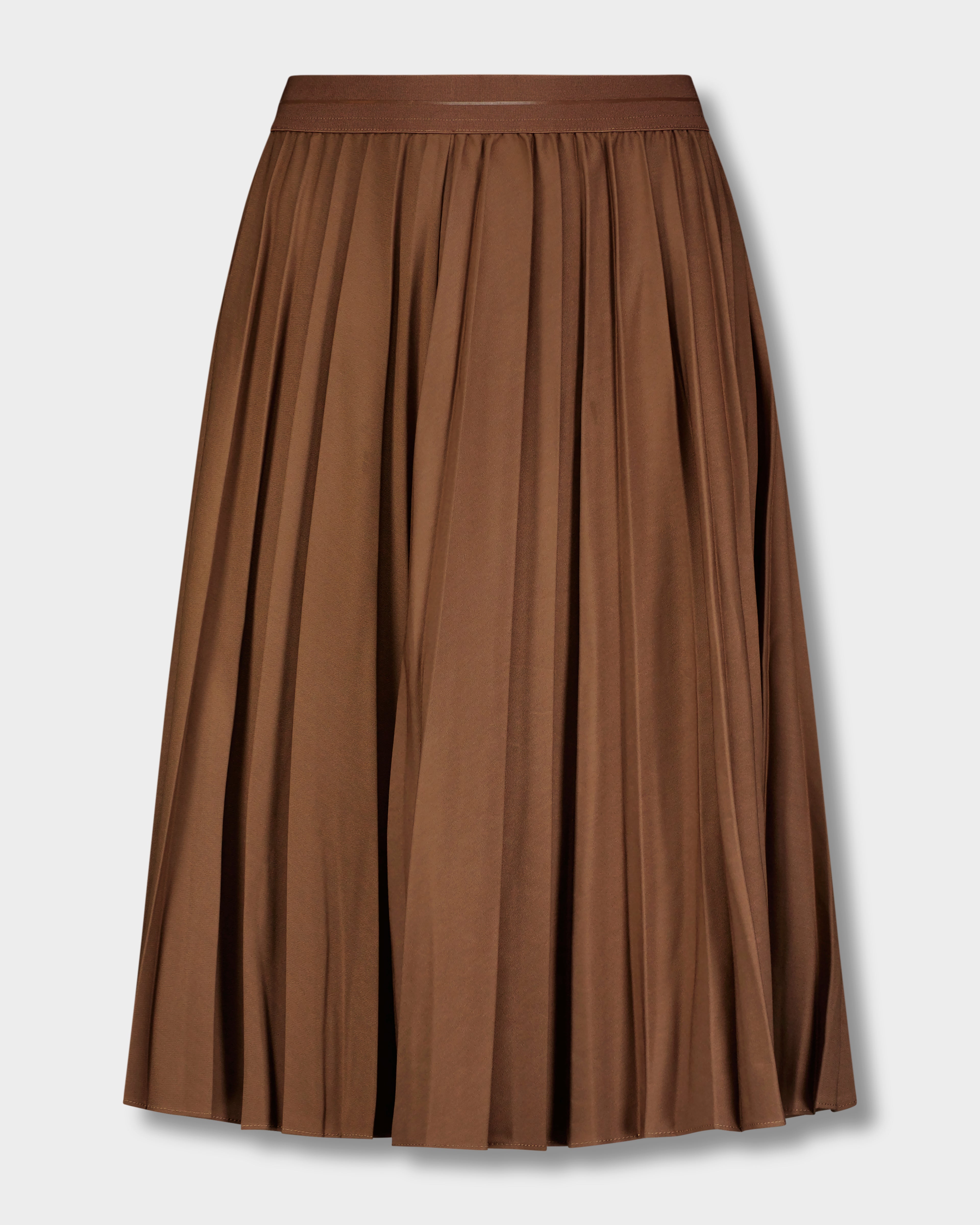 PLEATED SKIRT 27&quot;-MEDIUM BROWN