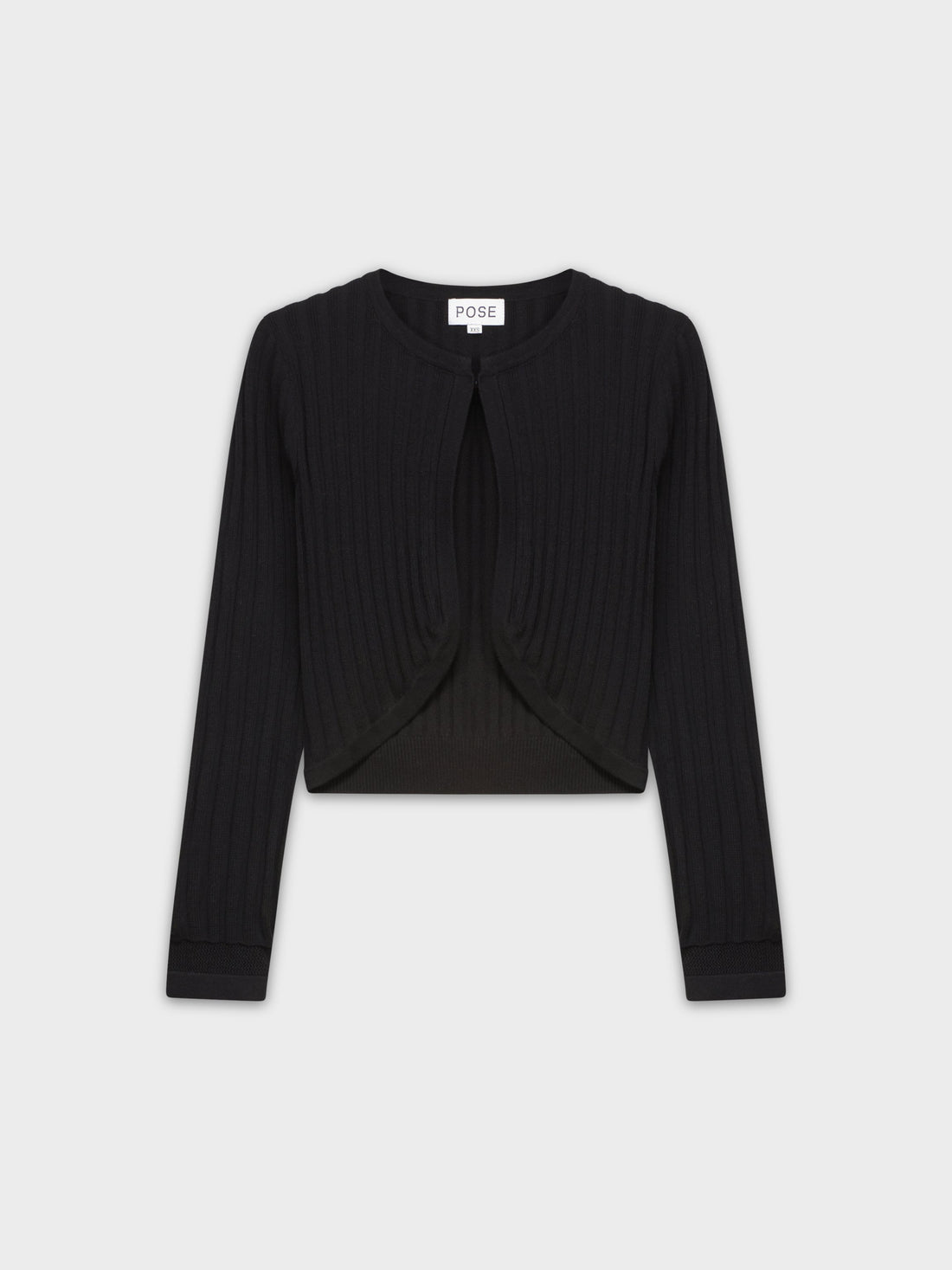 RIBBED SHRUG-BLACK