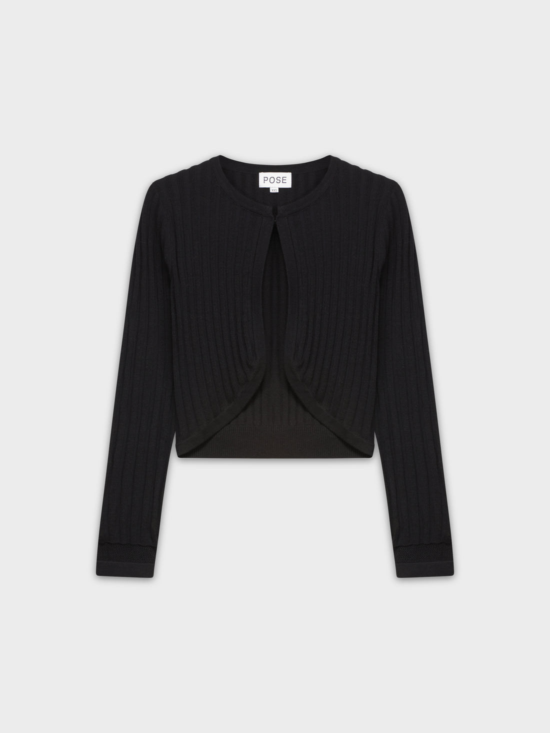 RIBBED SHRUG-BLACK