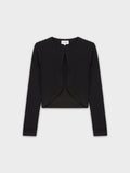 RIBBED SHRUG-BLACK