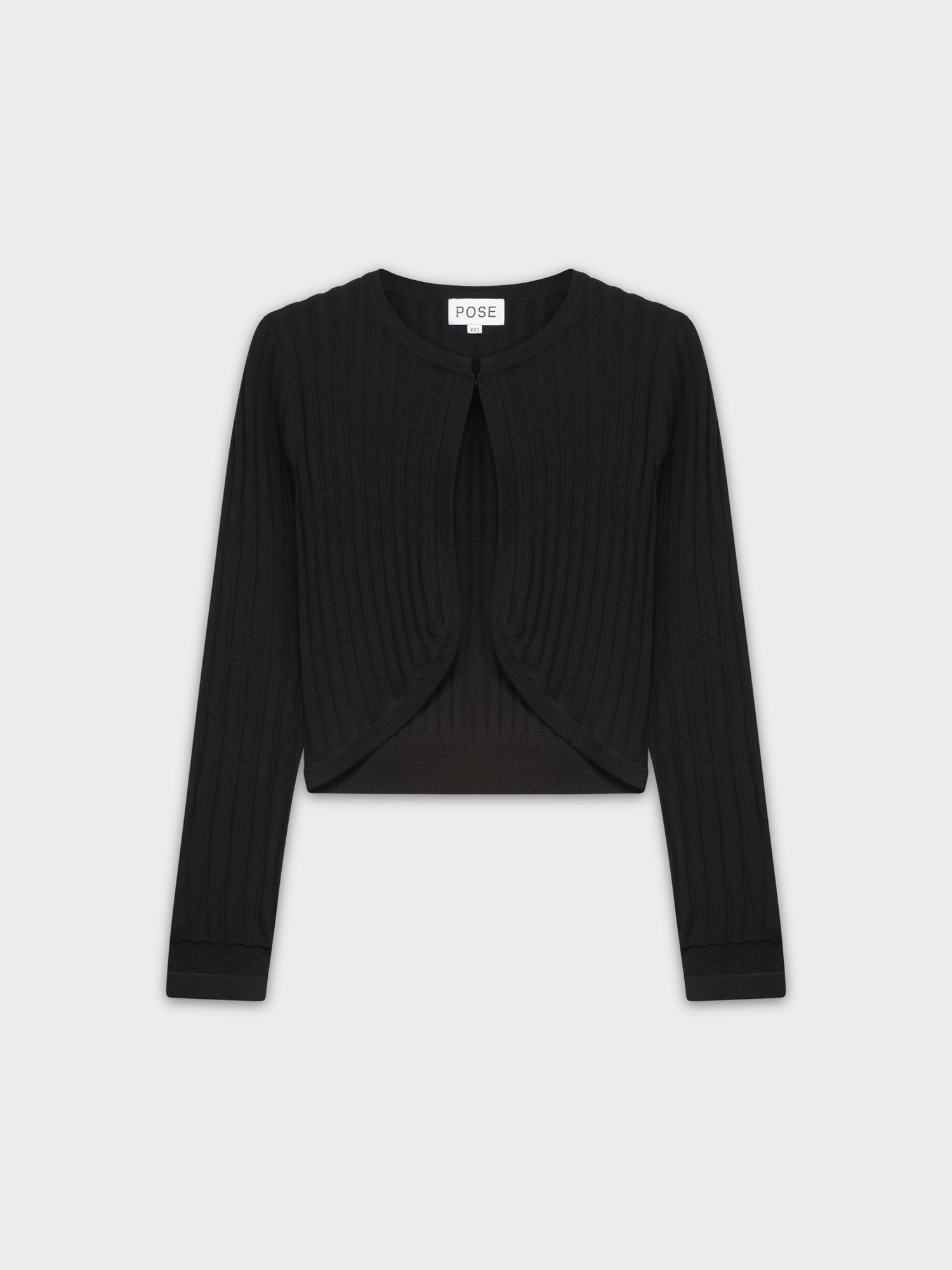 RIBBED SHRUG-BLACK