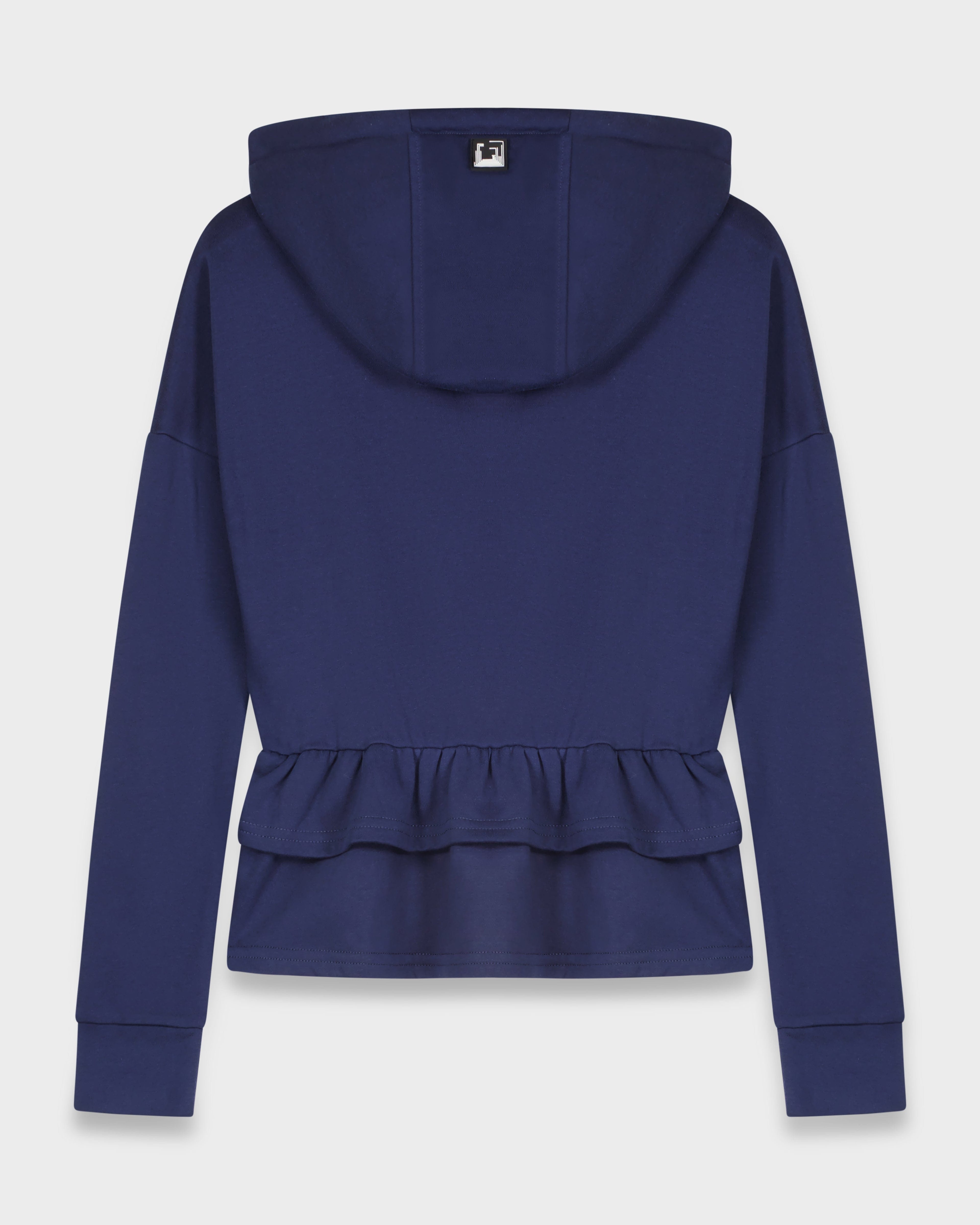 RUFFLE BACK SWEATSHIRT-NAVY