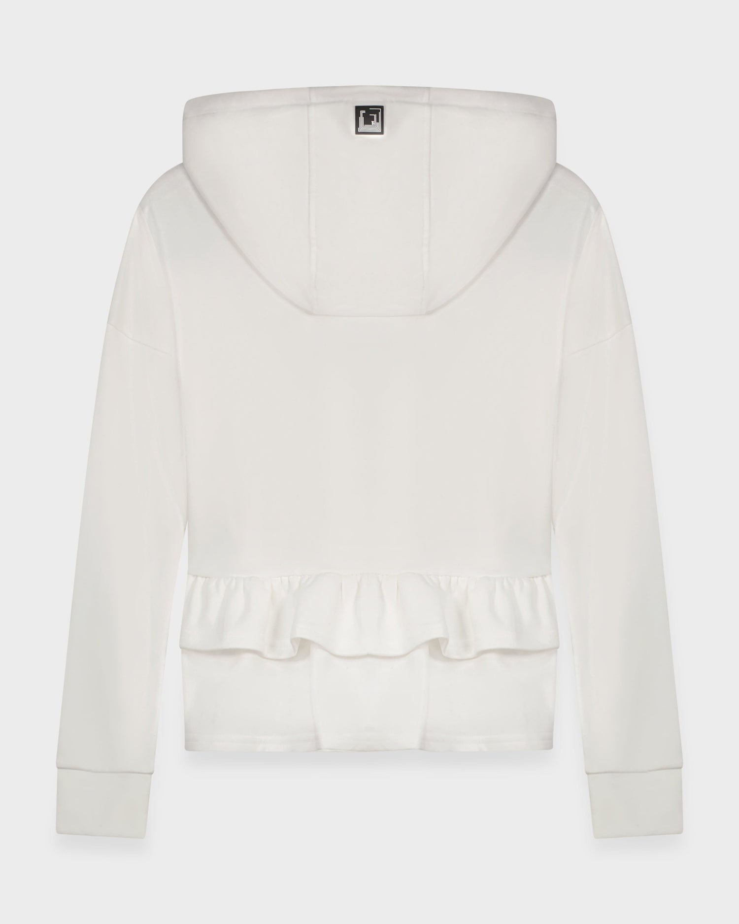 RUFFLE BACK SWEATSHIRT-WHITE