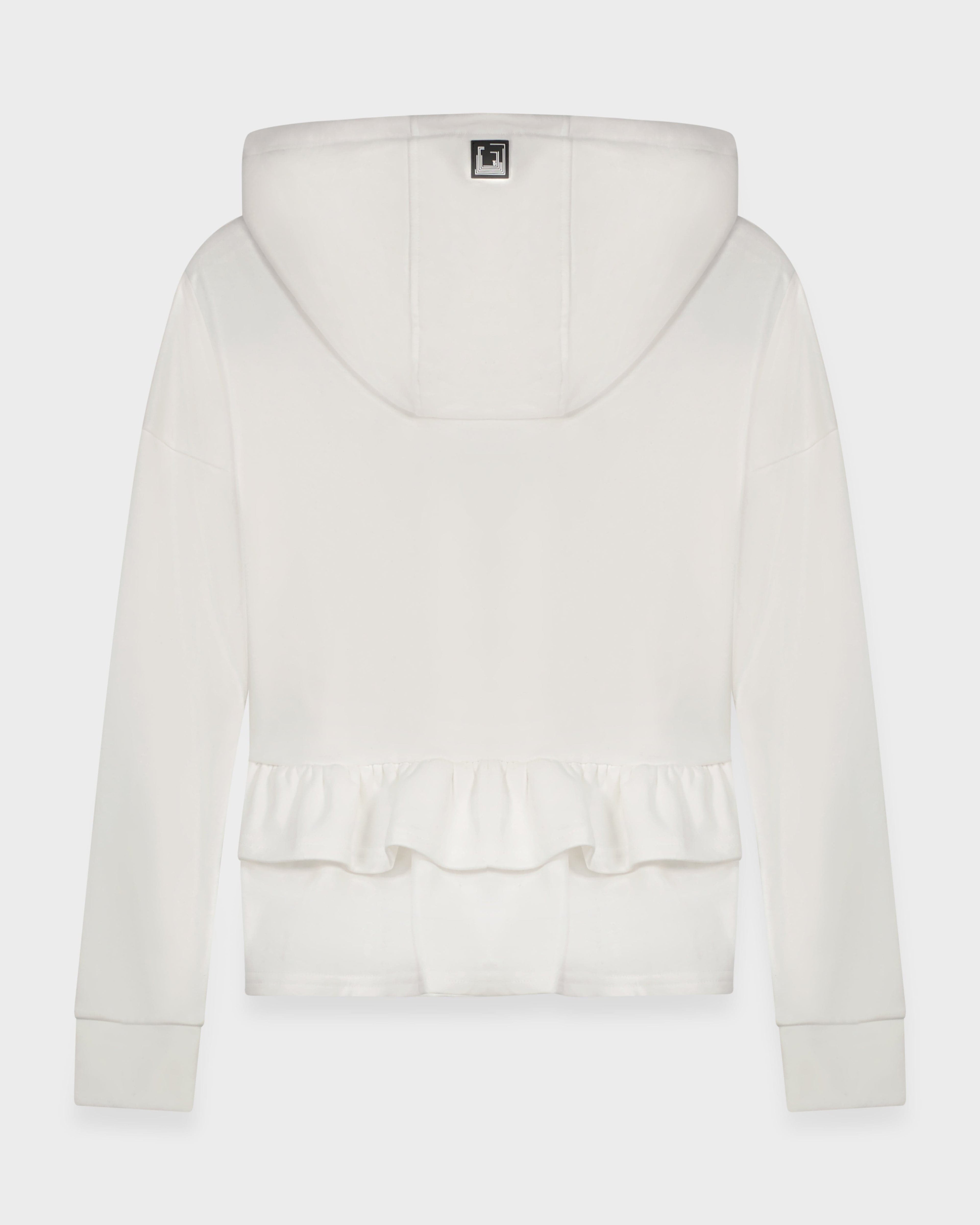 RUFFLE BACK SWEATSHIRT-WHITE