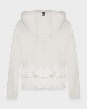 RUFFLE BACK SWEATSHIRT-WHITE