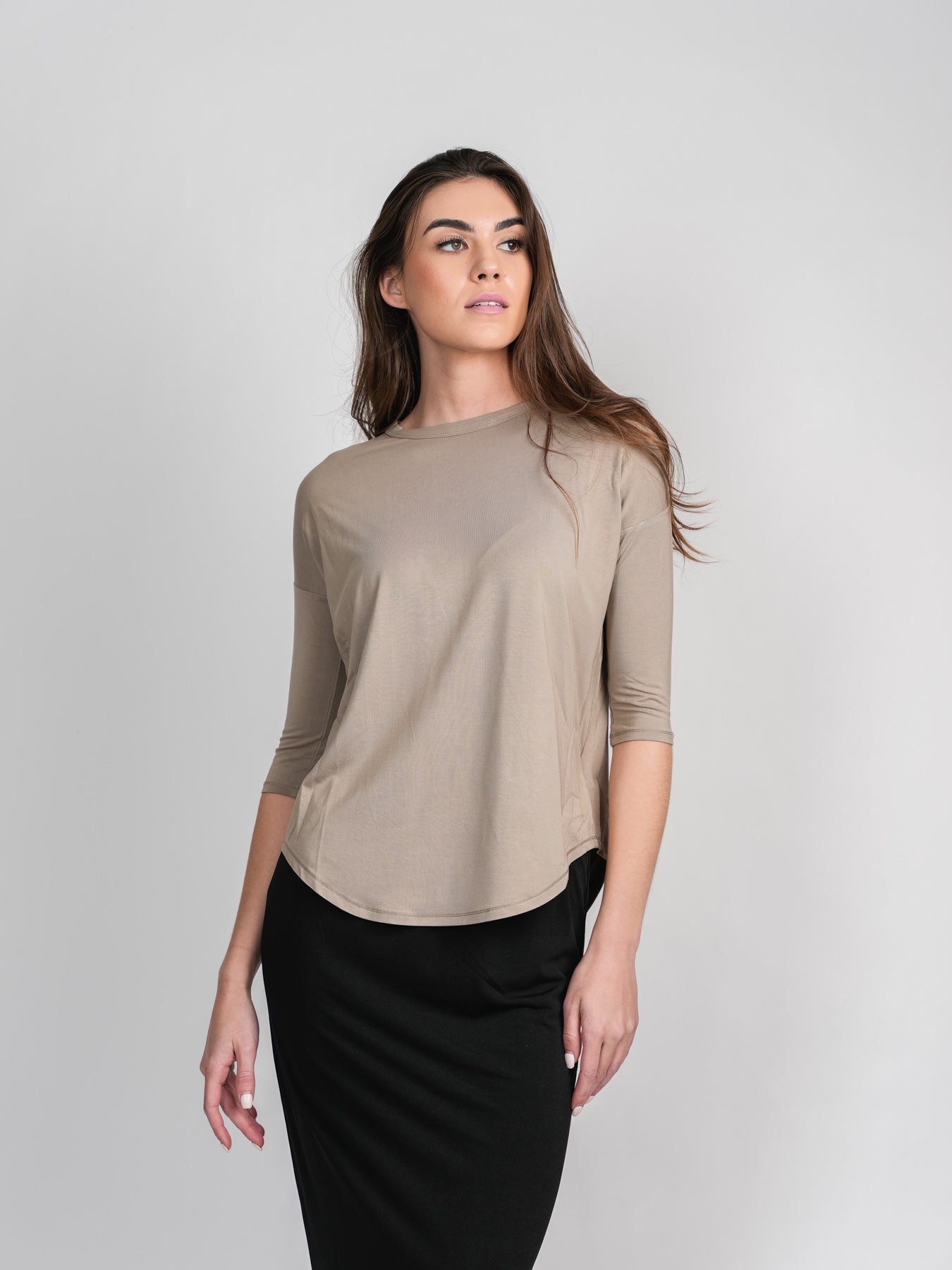 TEE SWING - LS-TAUPE