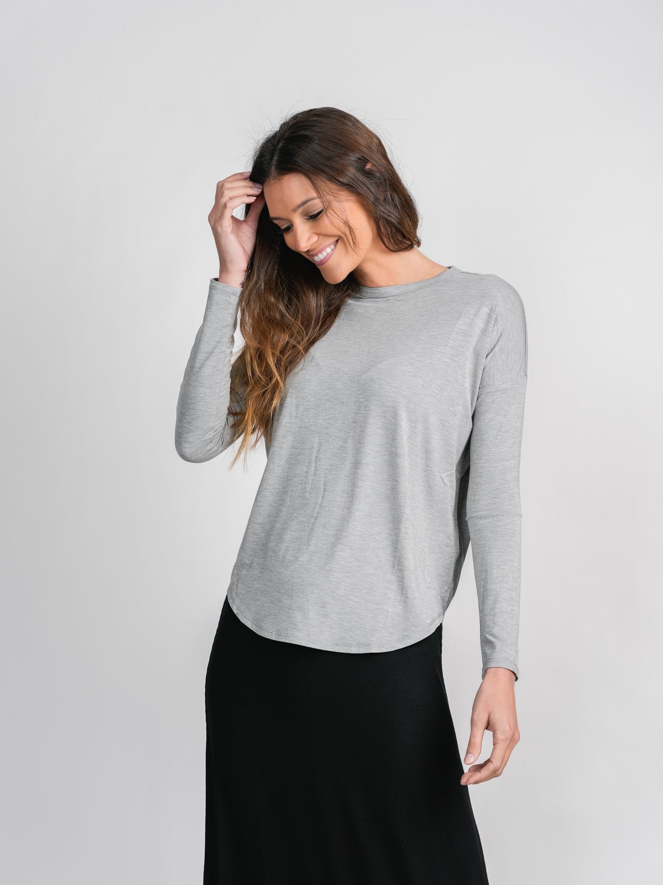 CAMISETA SWING - LS-GRIS HEATHER