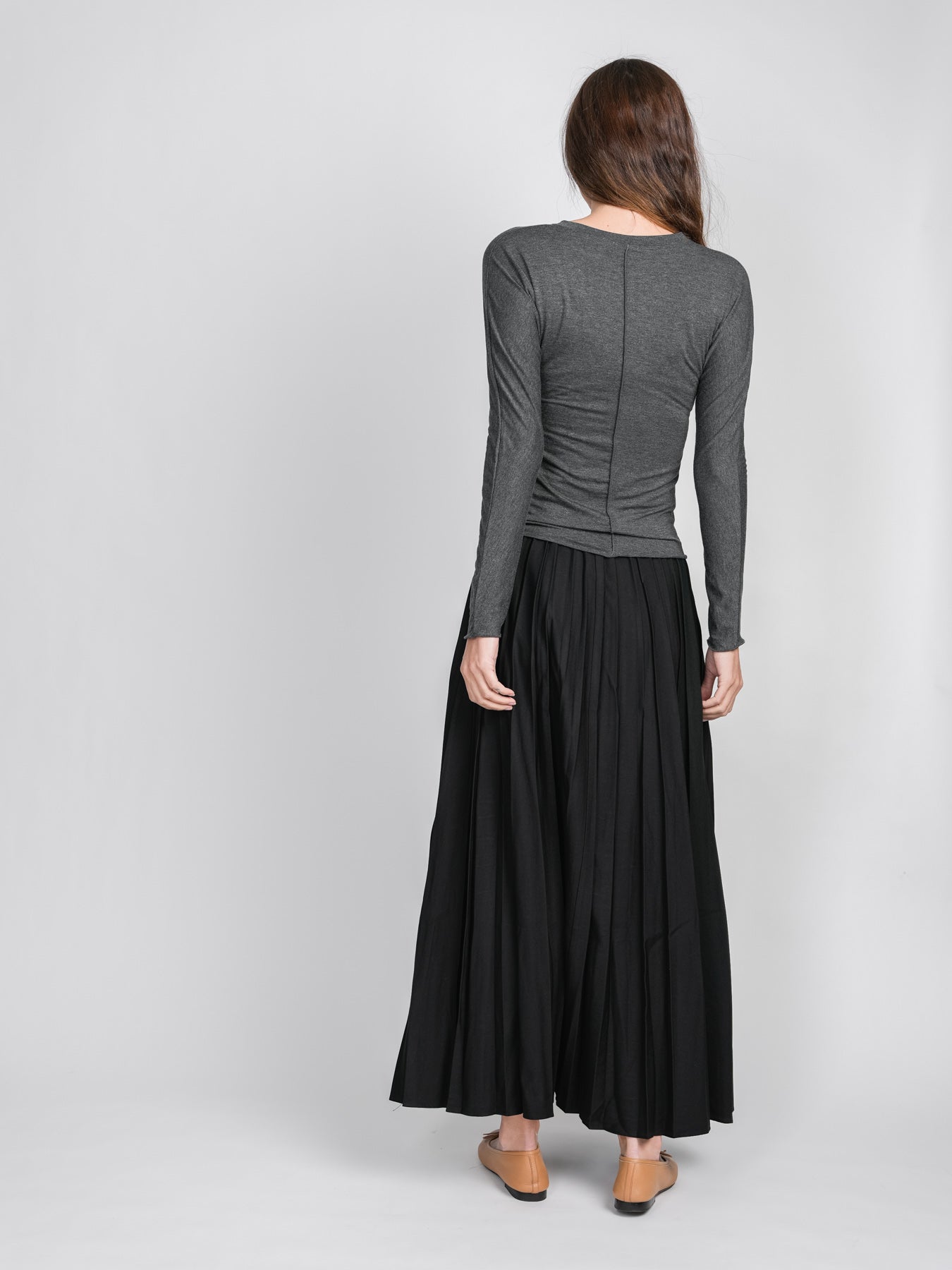 PLEATED SKIRT 37&quot;-BLACK