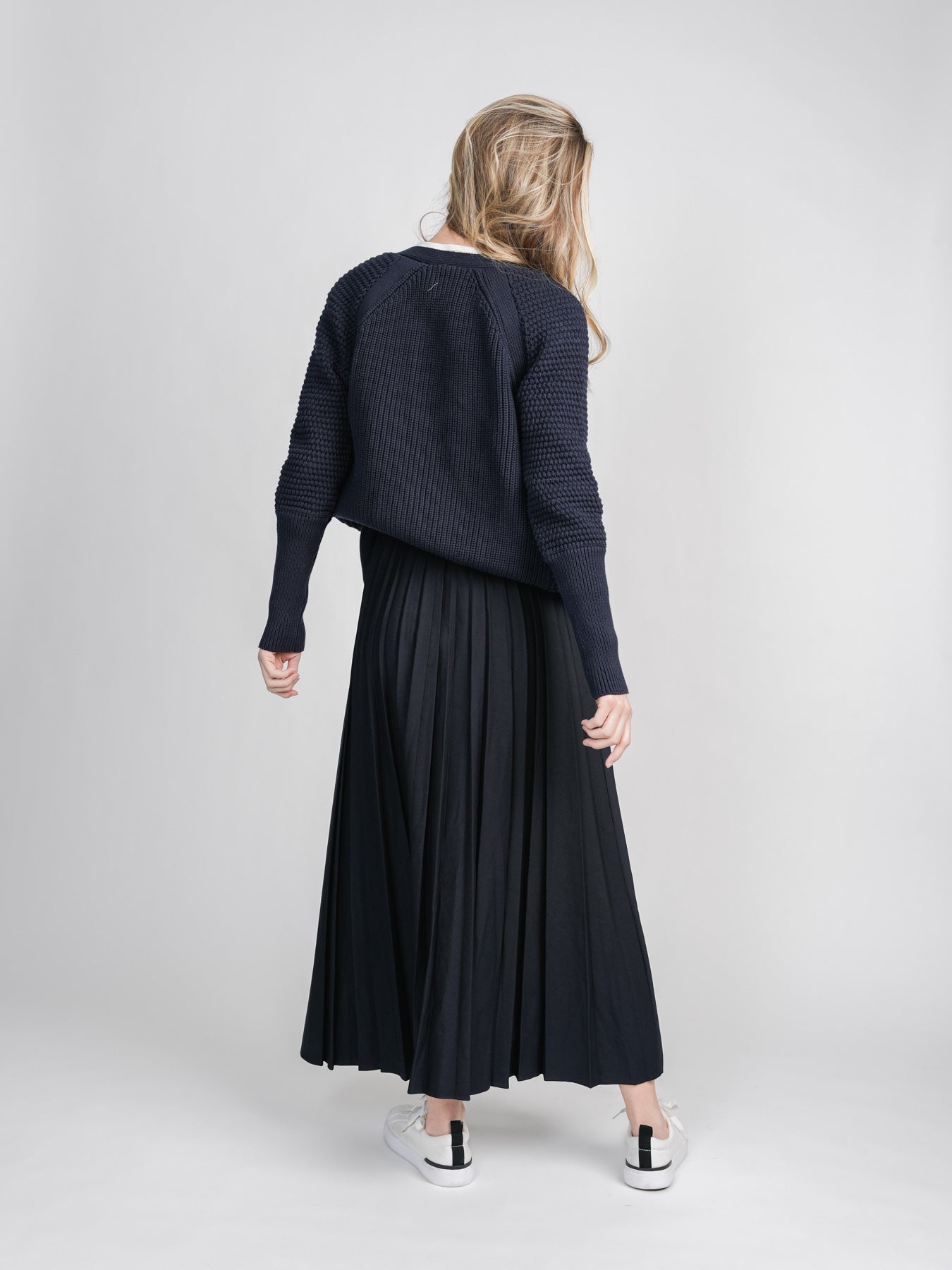 PLEATED SKIRT 37&quot;-NAVY