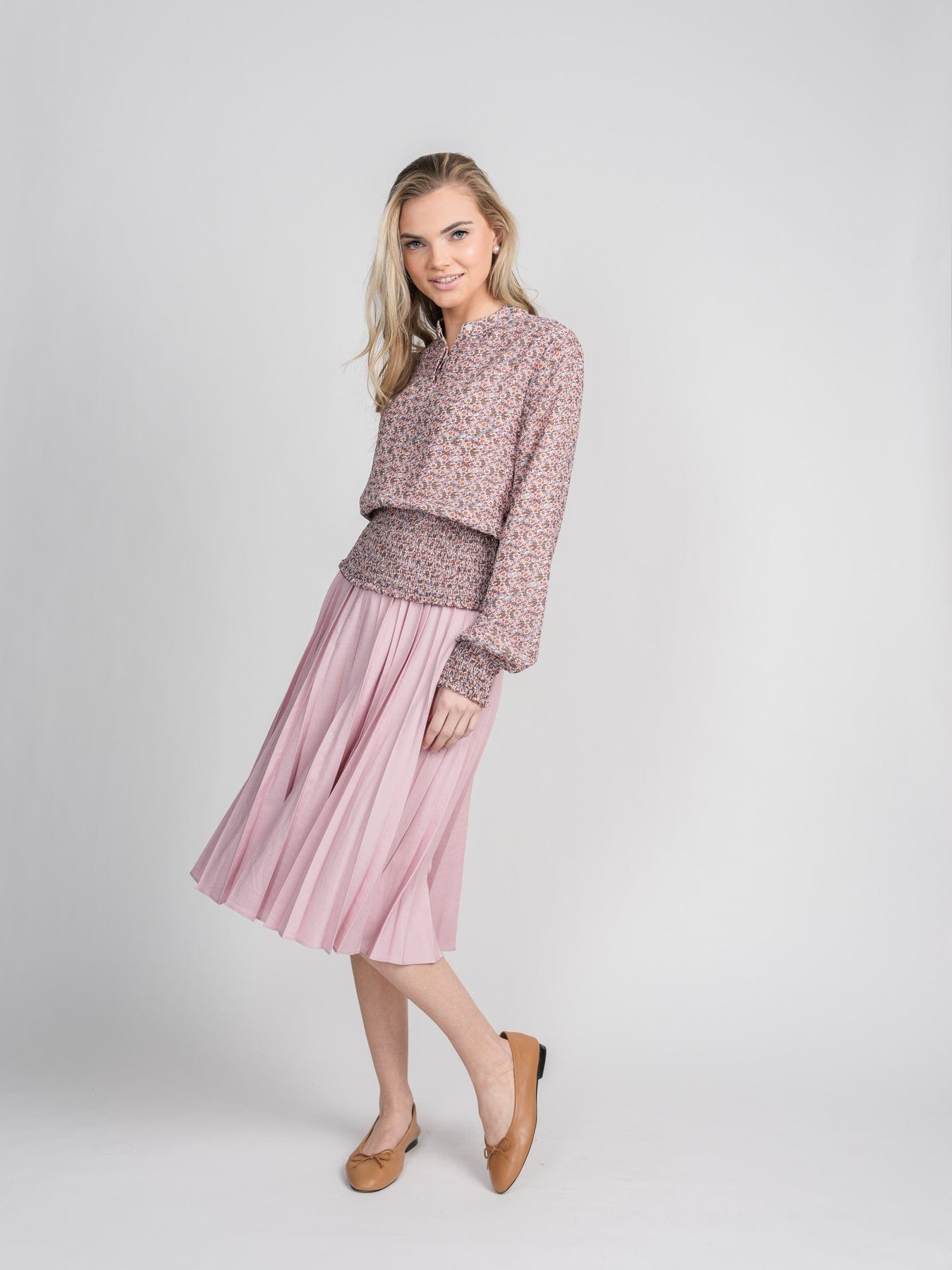 PLEATED SKIRT 27&quot;- PINK