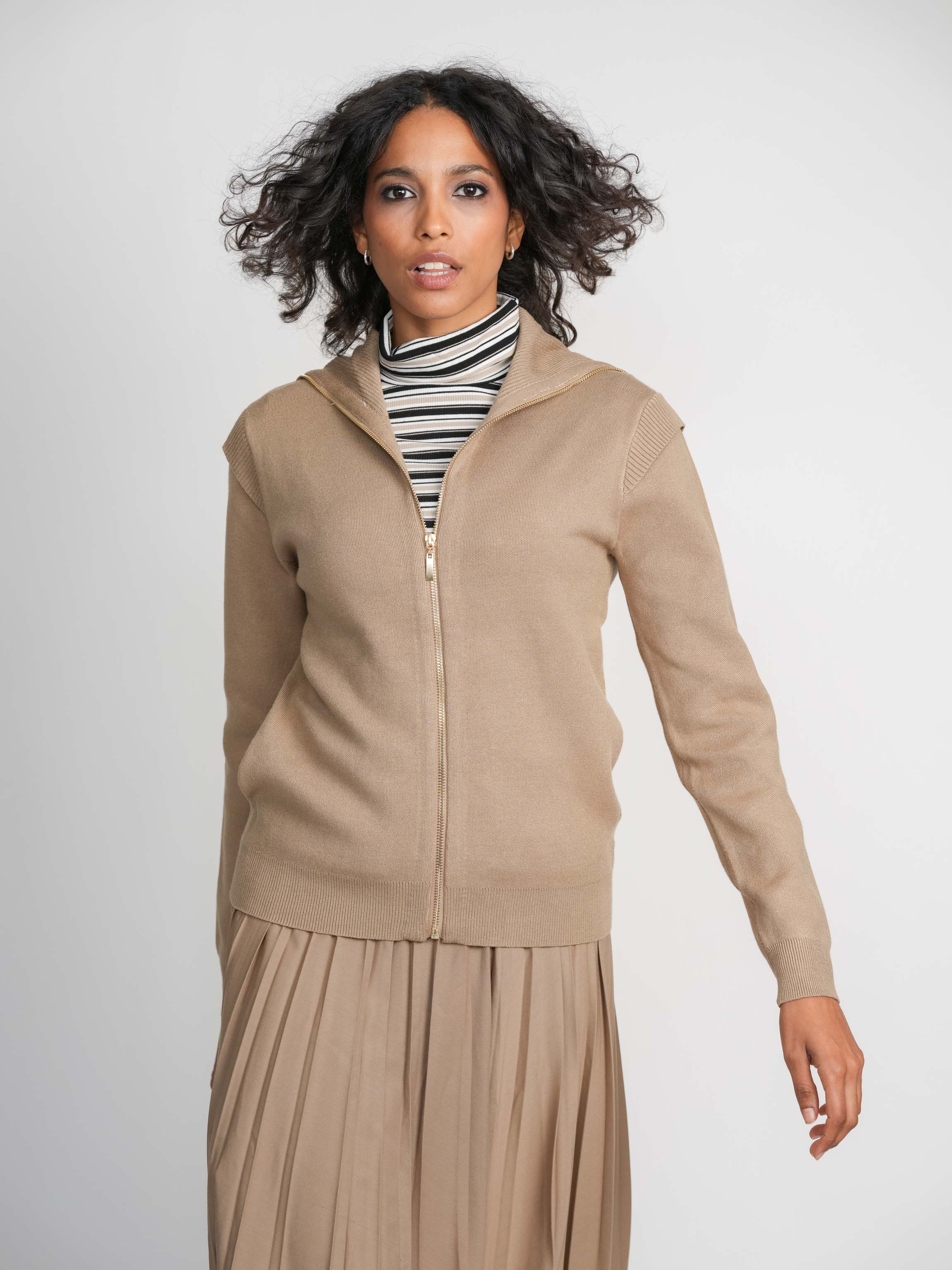 BOMBER SWEATER-TAN