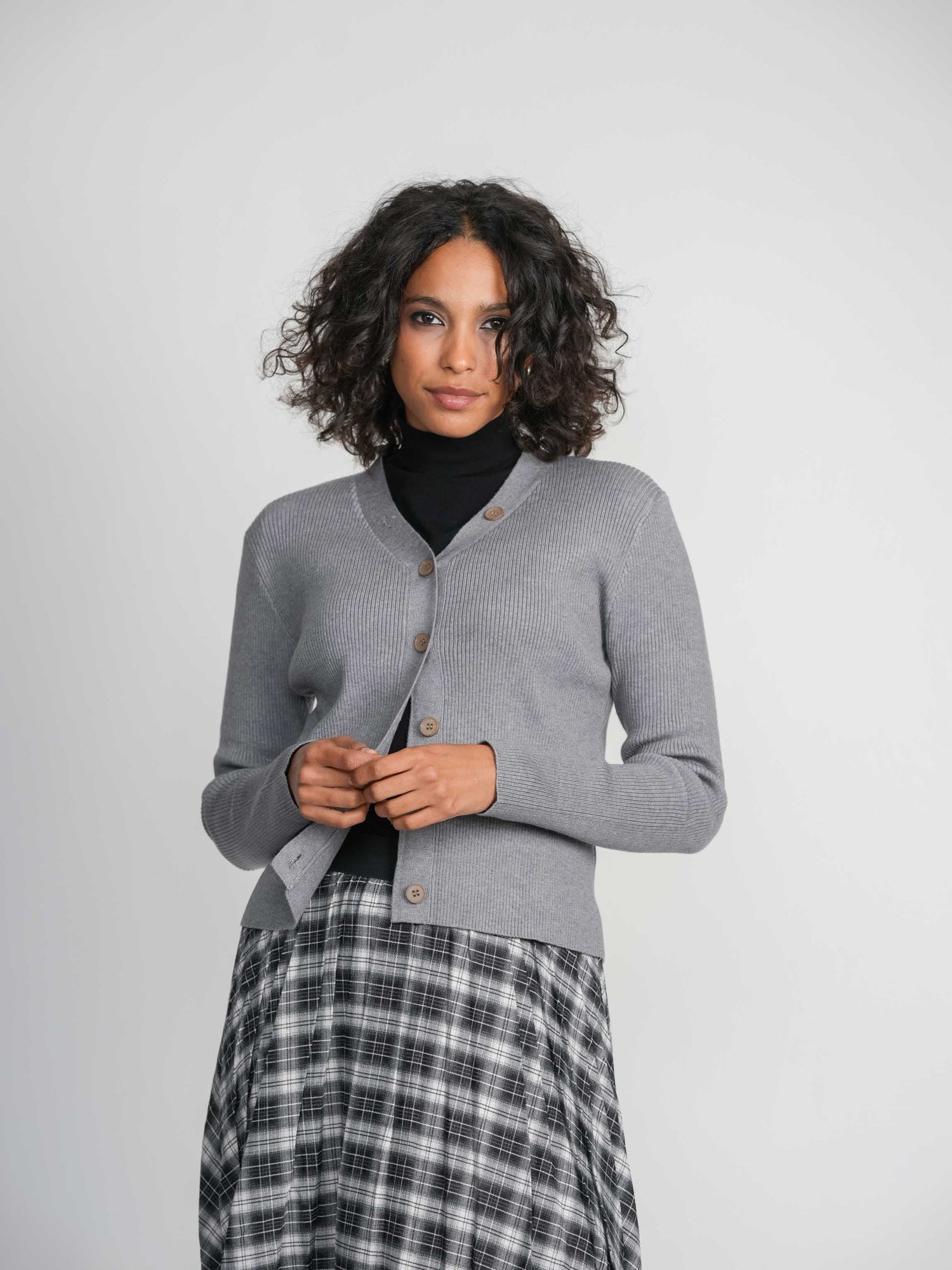 CARDIGAN CANALÉ-GRIS