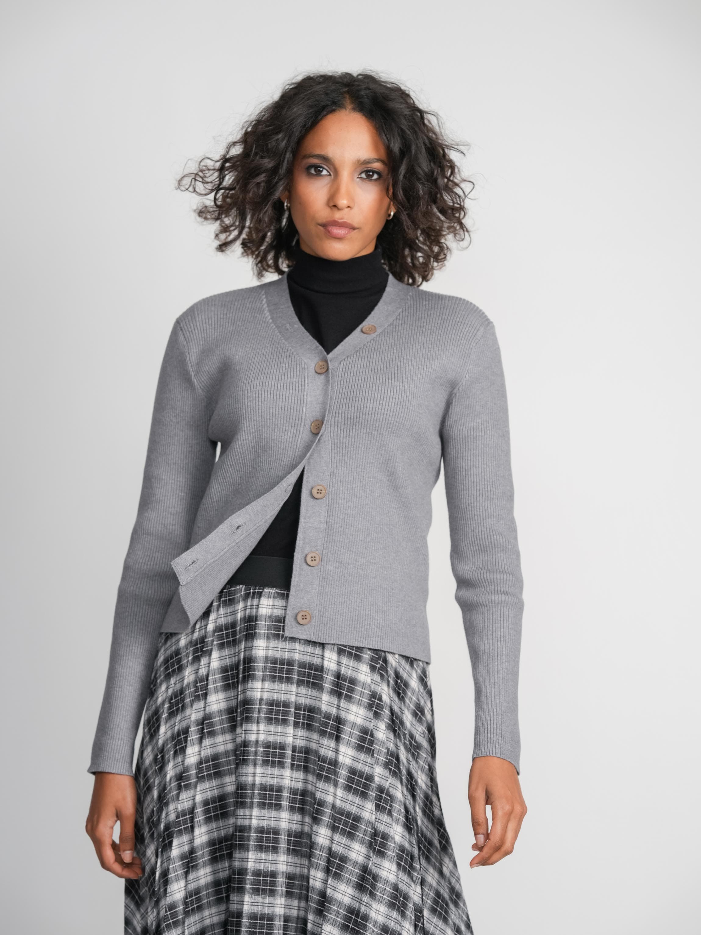 CARDIGAN CANALÉ-GRIS