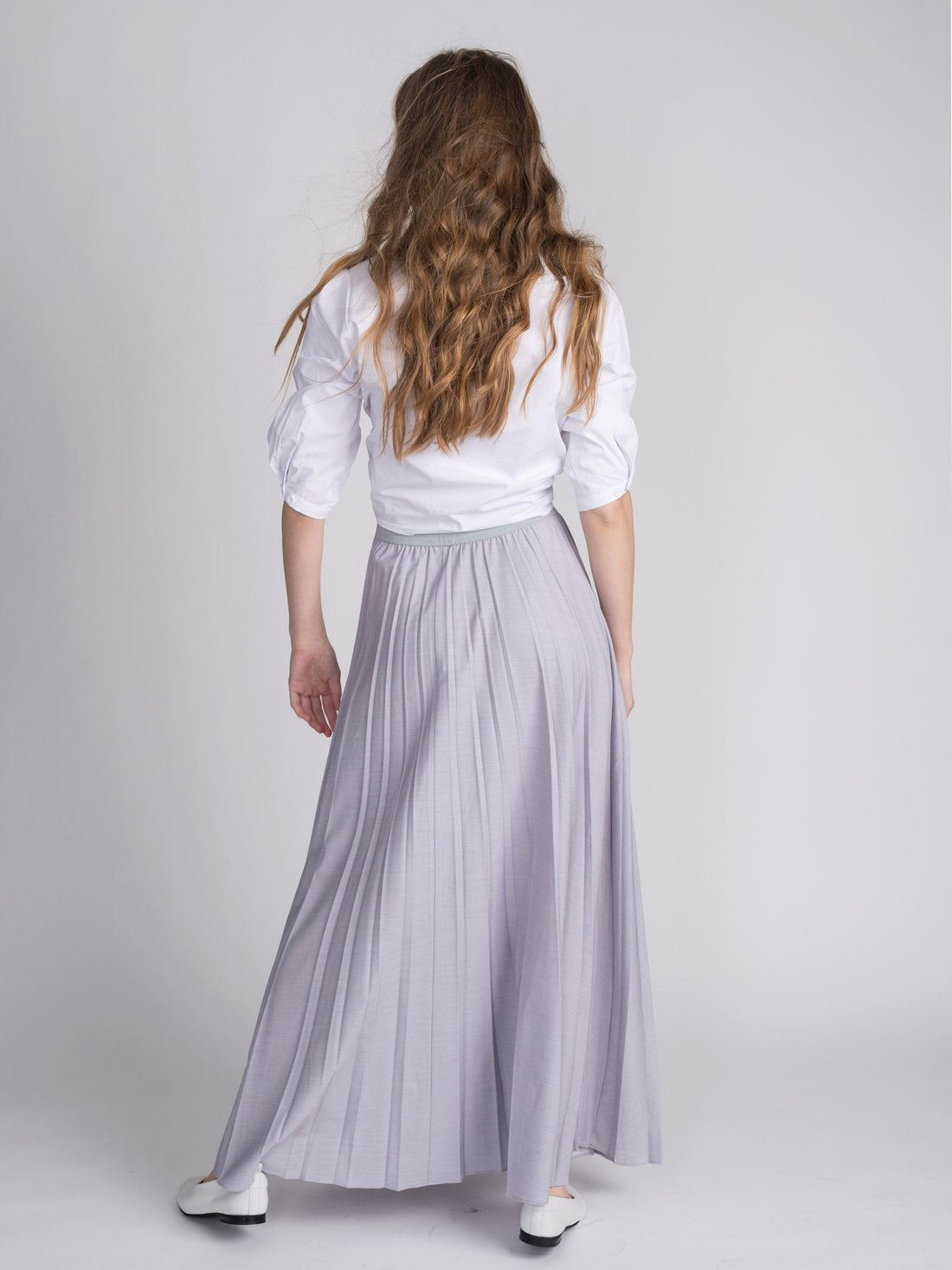 PLEATED SKIRT 37&quot;-GREY