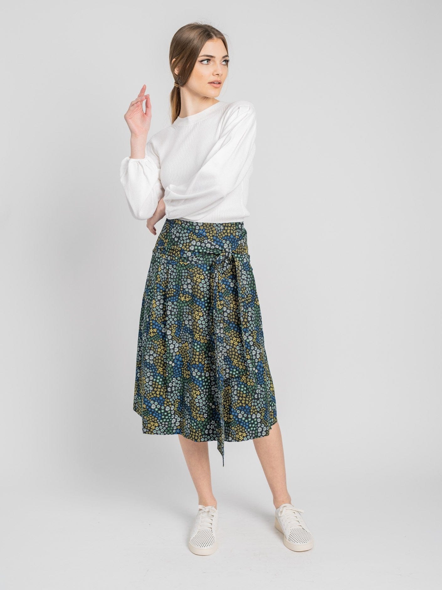 BELTED WRAP SKIRT-Fame on Central
