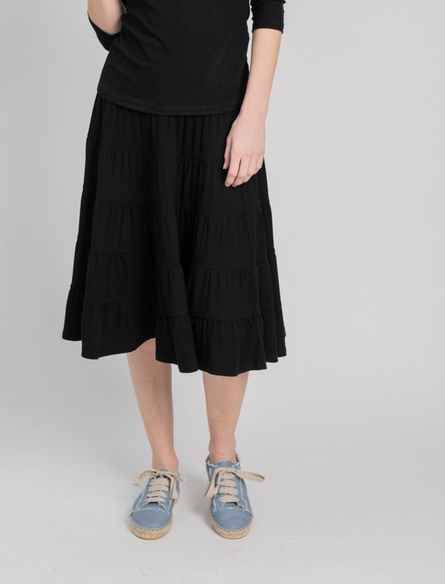 RIBBED PEASANT SKIRT-Fame on Central