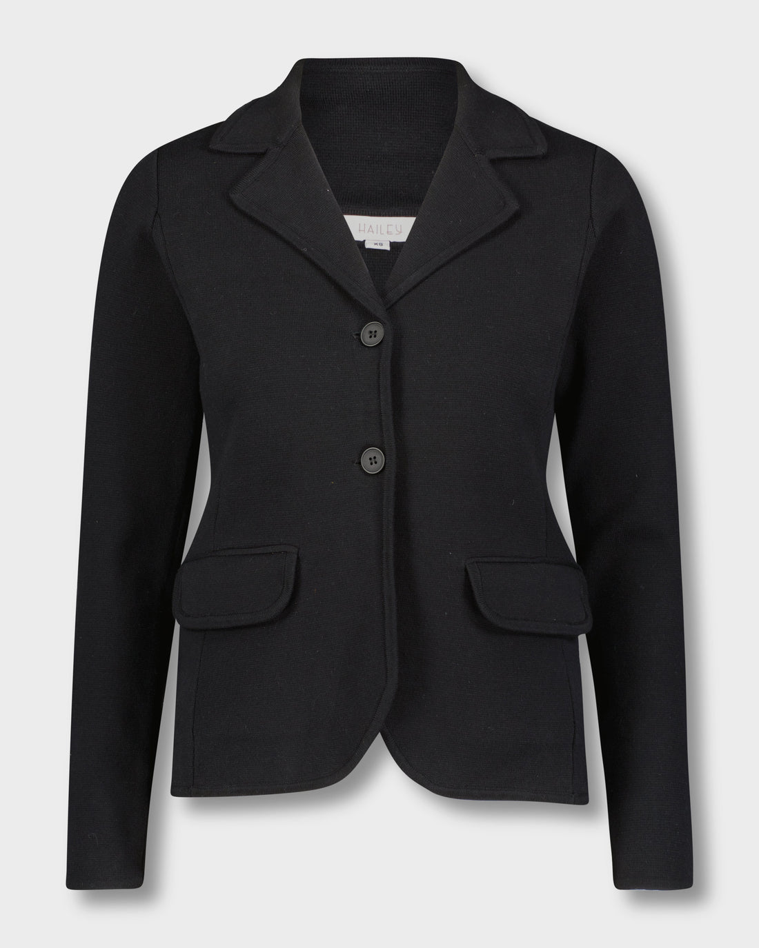 LONG KNIT BLAZER-BLACK