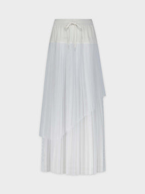 TWO LAYER MESH SKIRT-WHITE