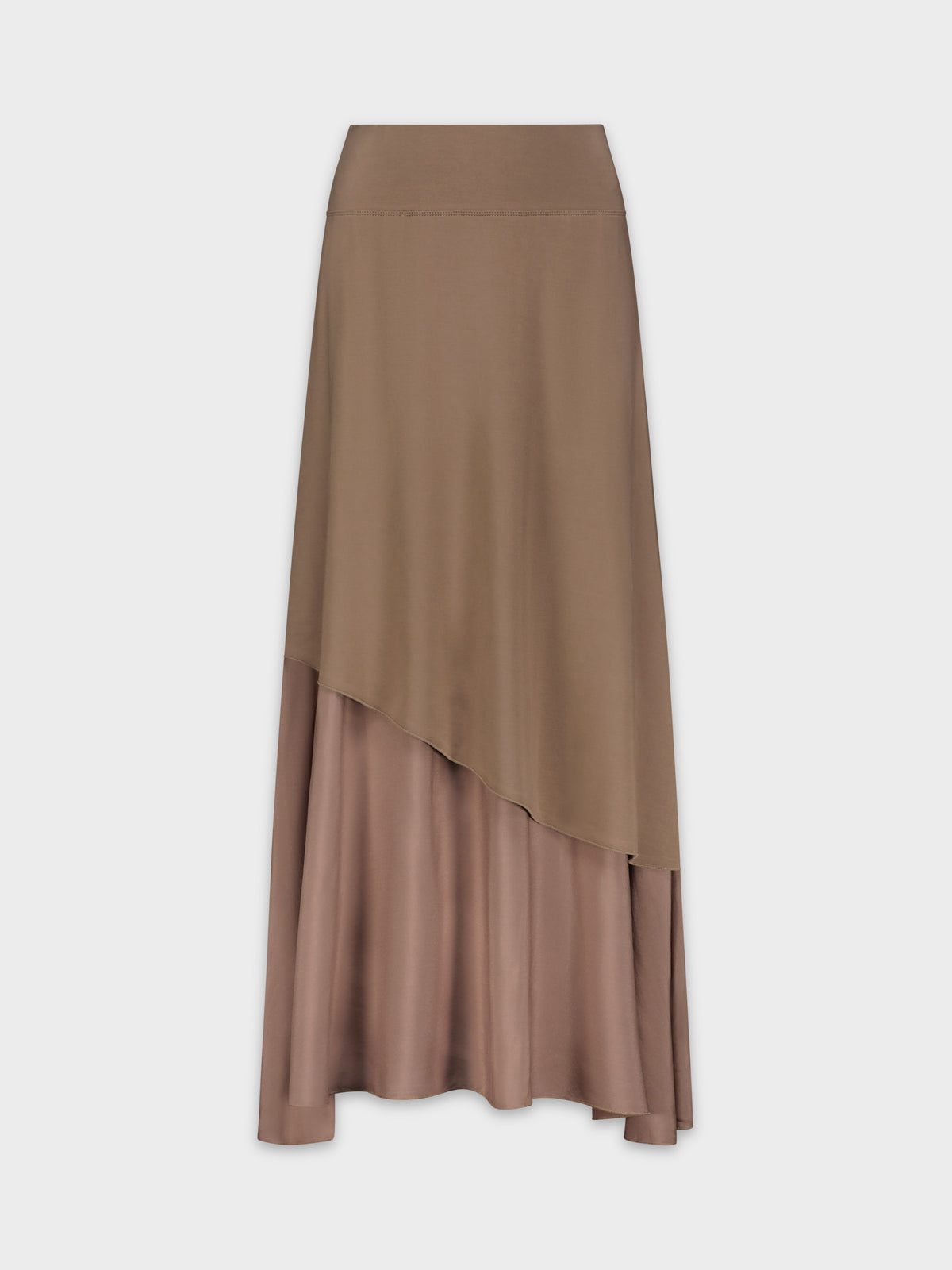 DOUBLE LAYER SKIRT-BROWN