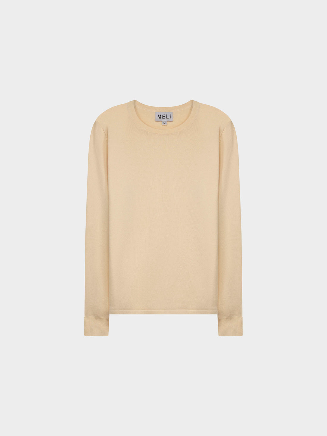 THIN KNIT CREW SWEATER-CREAM