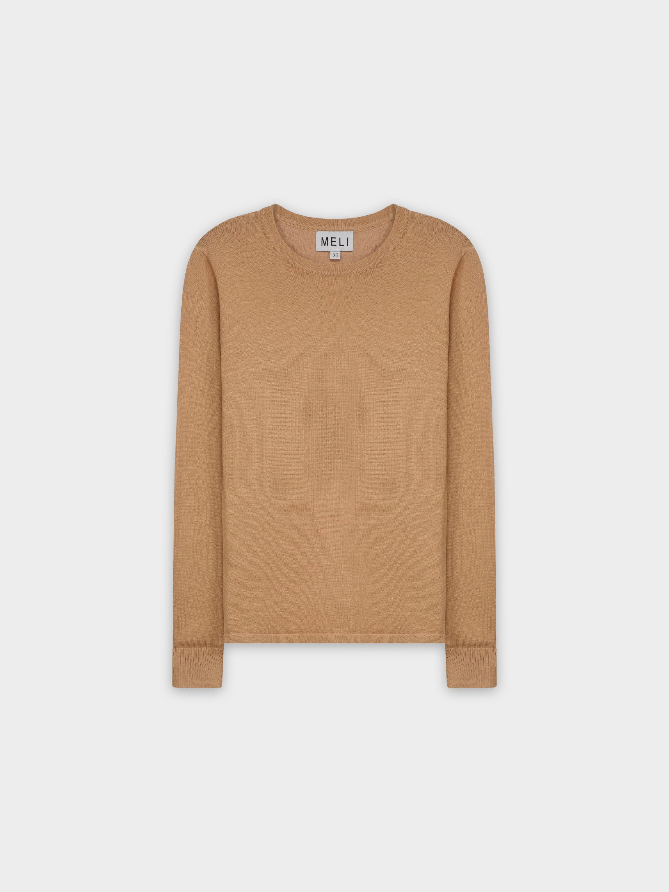 THIN KNIT CREW SWEATER-MAUVE