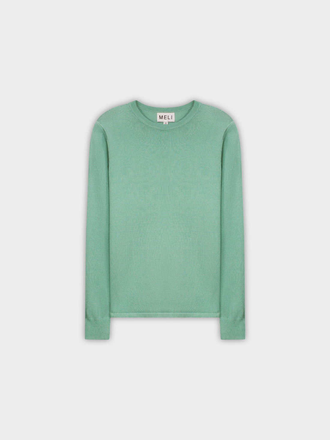 THIN KNIT CREW SWEATER-SAGE