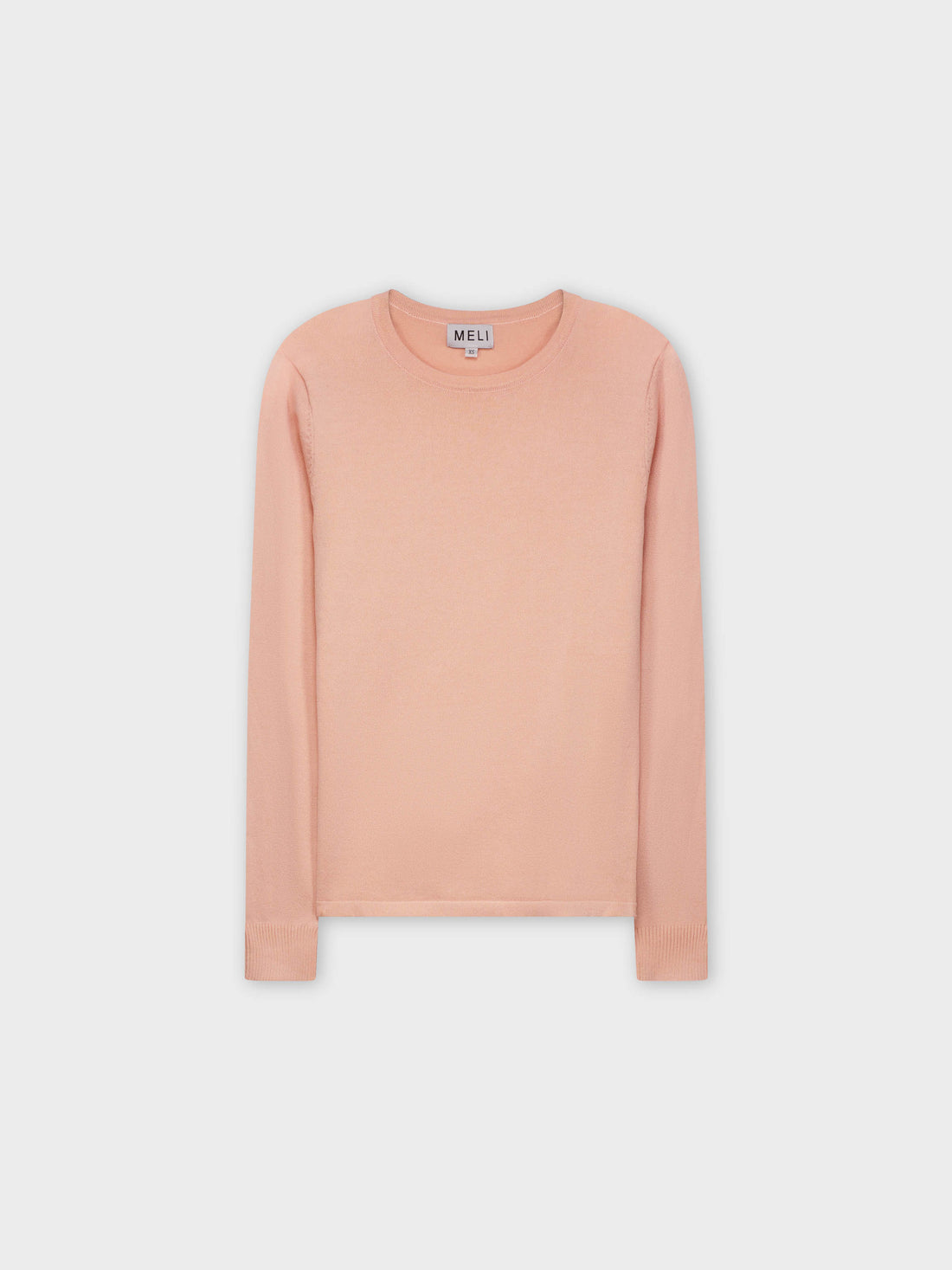 THIN KNIT CREW SWEATER-SOFT PINK