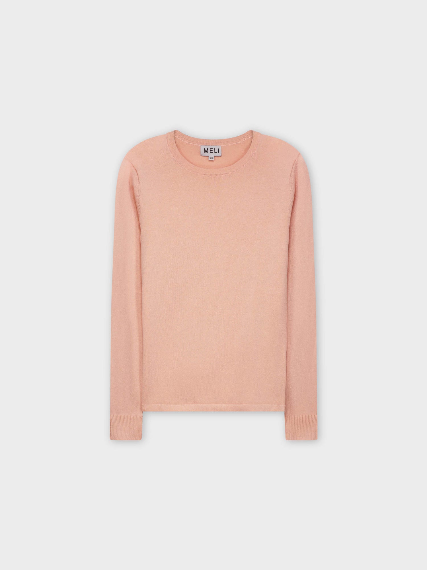 THIN KNIT CREW SWEATER-SOFT PINK