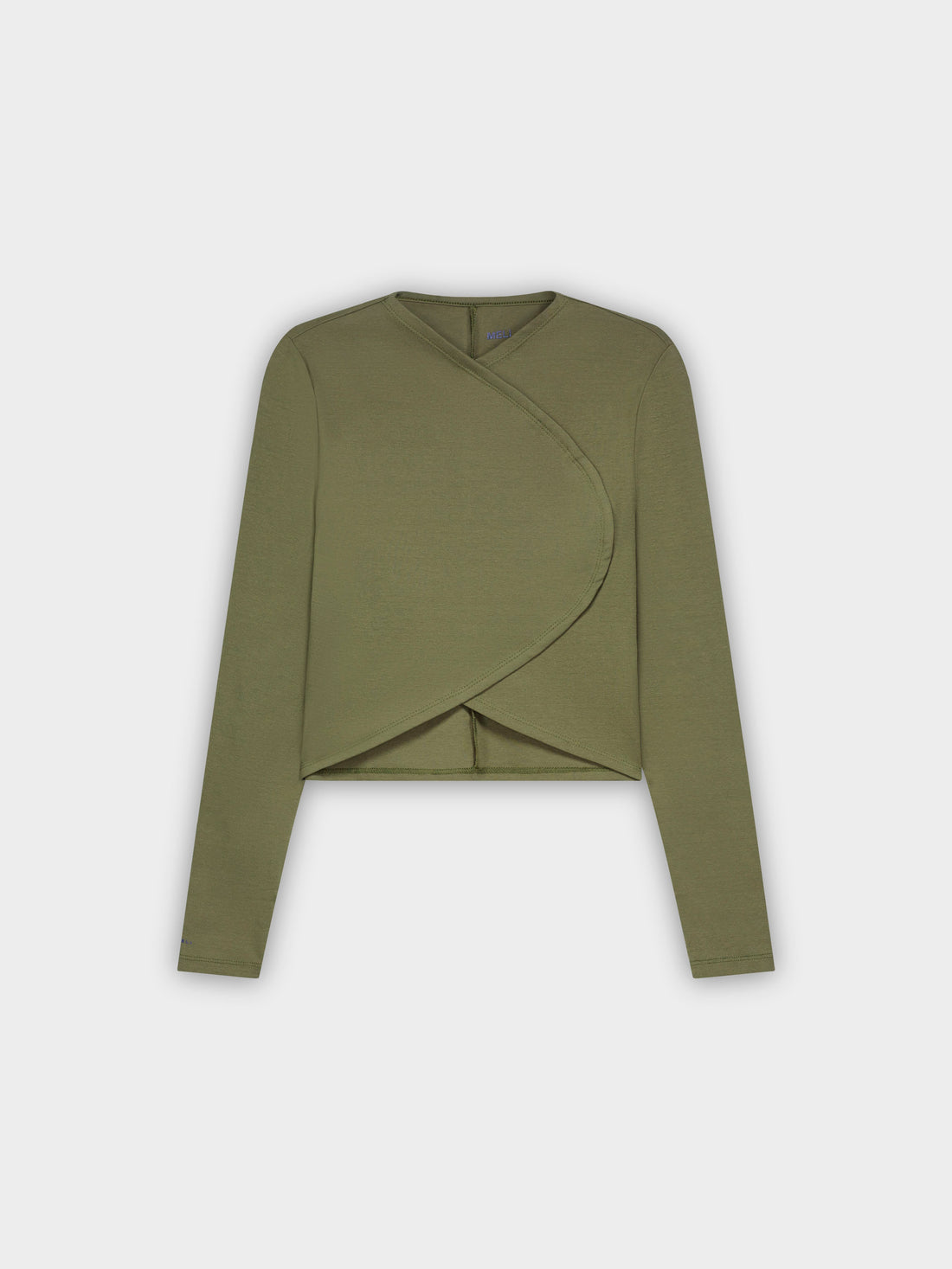 CROP CROSSOVER TEE-OLIVE