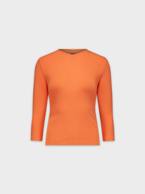 RIBBED HIGH V 3Q-ORANGE