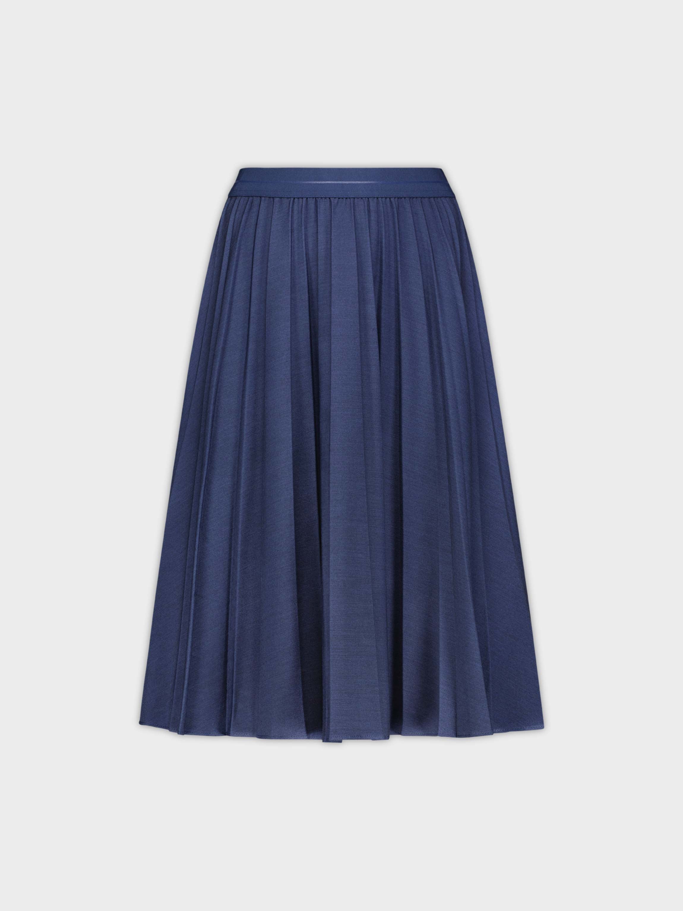 PLEATED SKIRT 26&quot;-DENIM DARK BLUE