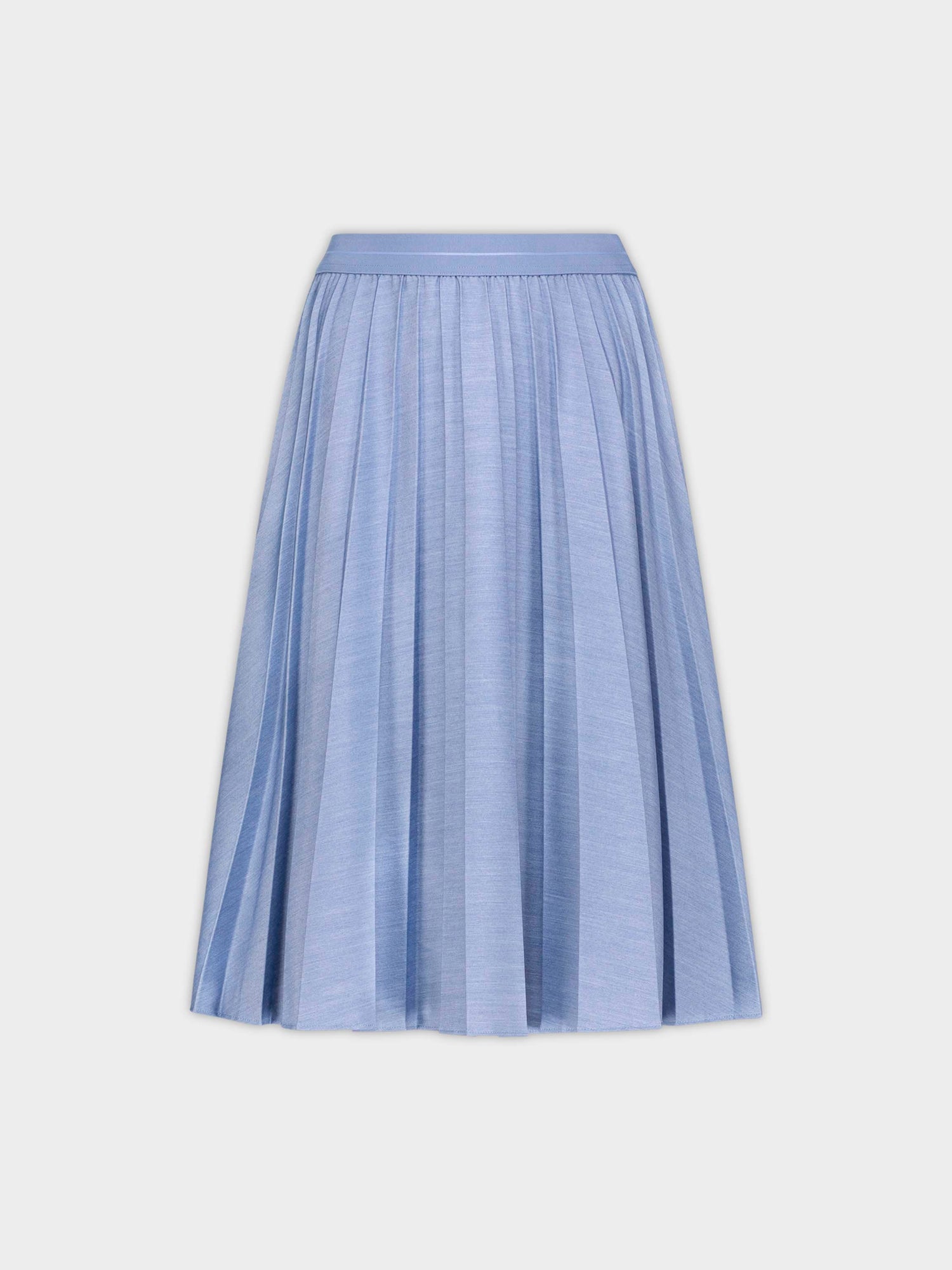 PLEATED SKIRT 26&quot;-DENIM LT BLUE